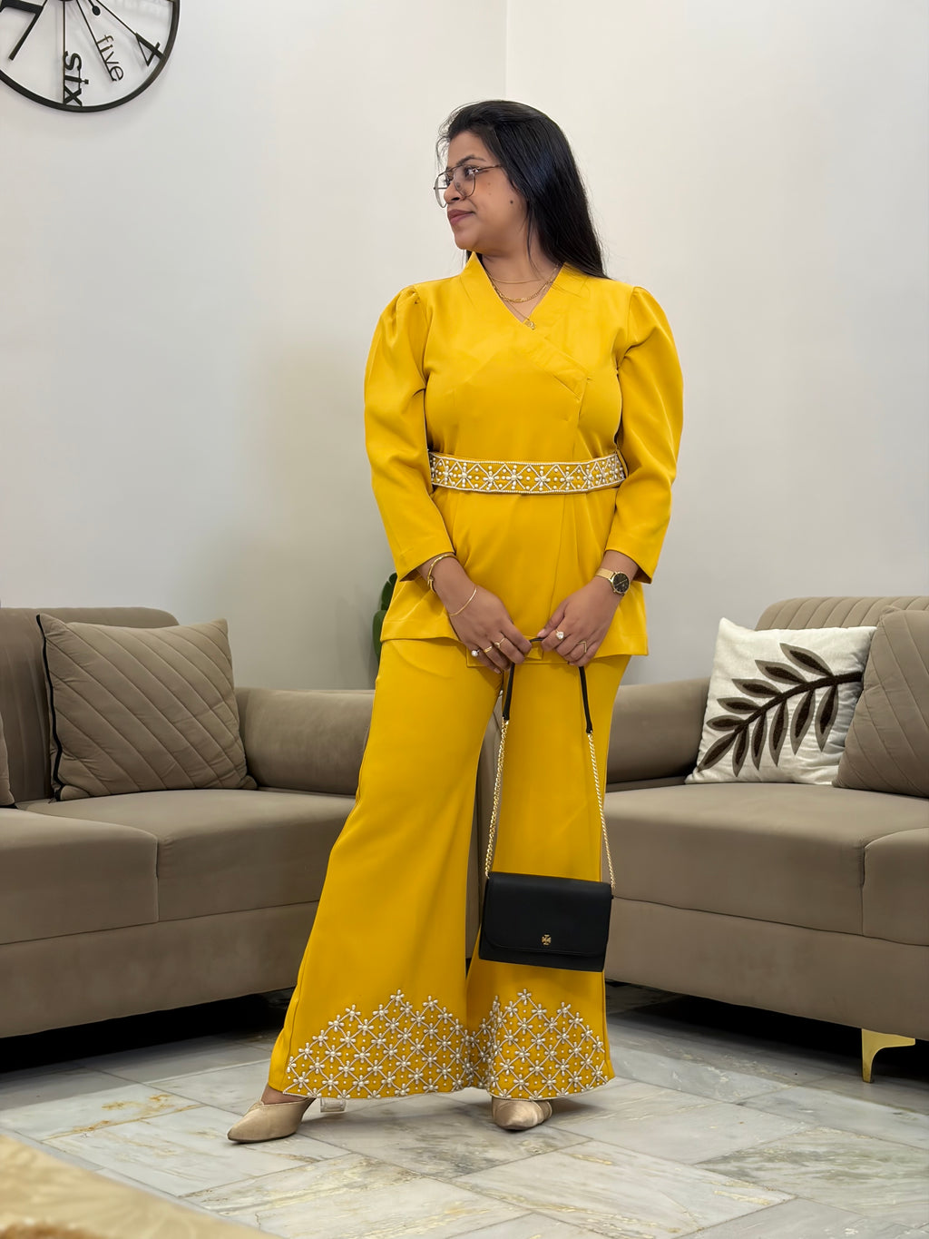 Mustard Blazer Set
