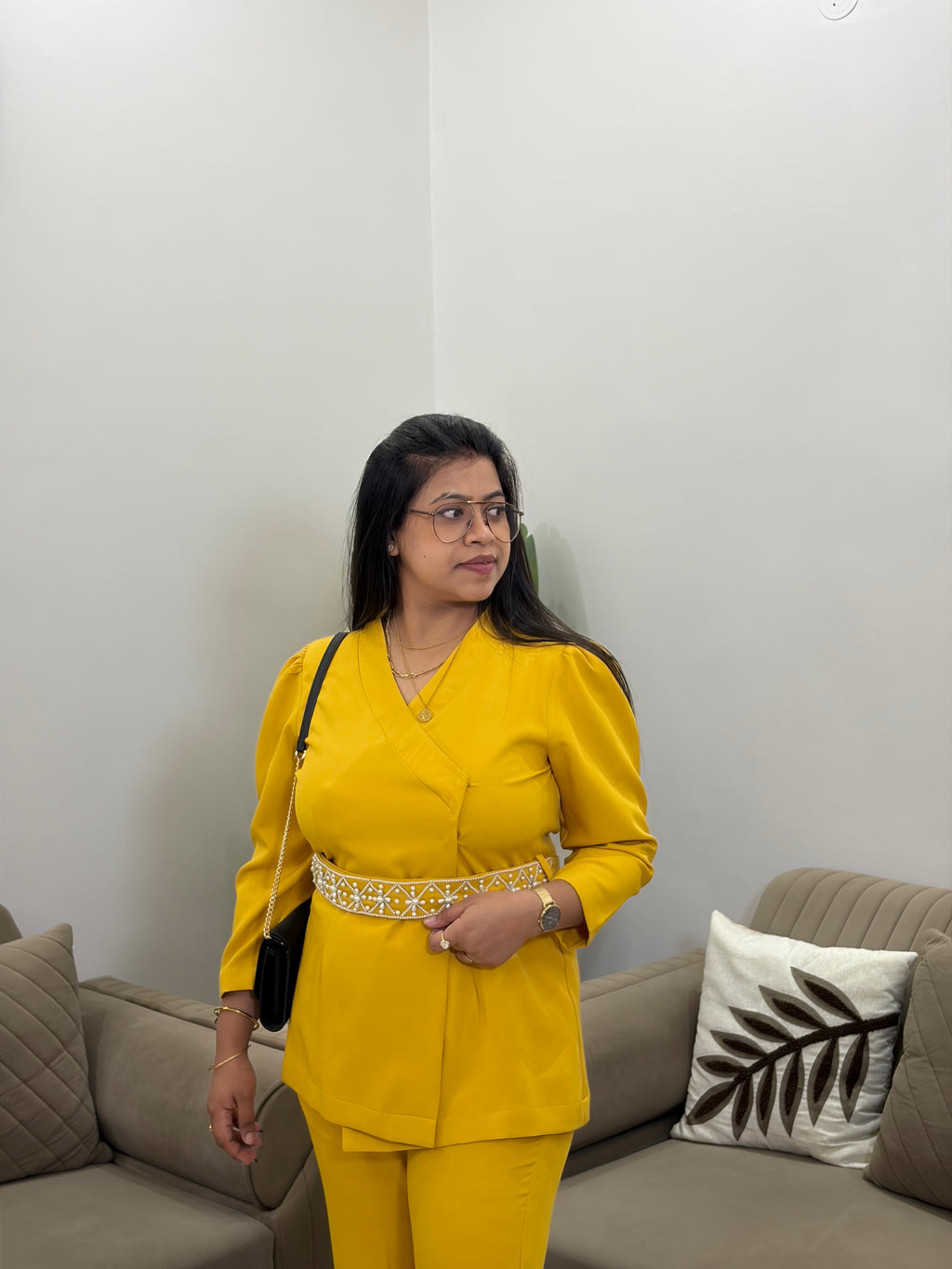 Mustard Blazer Set