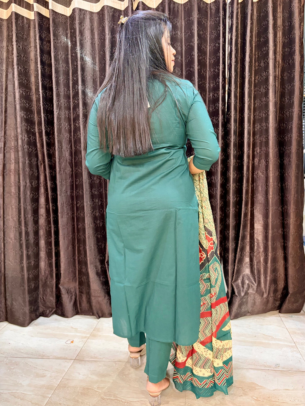 Pine Green Jaipuri Suit
