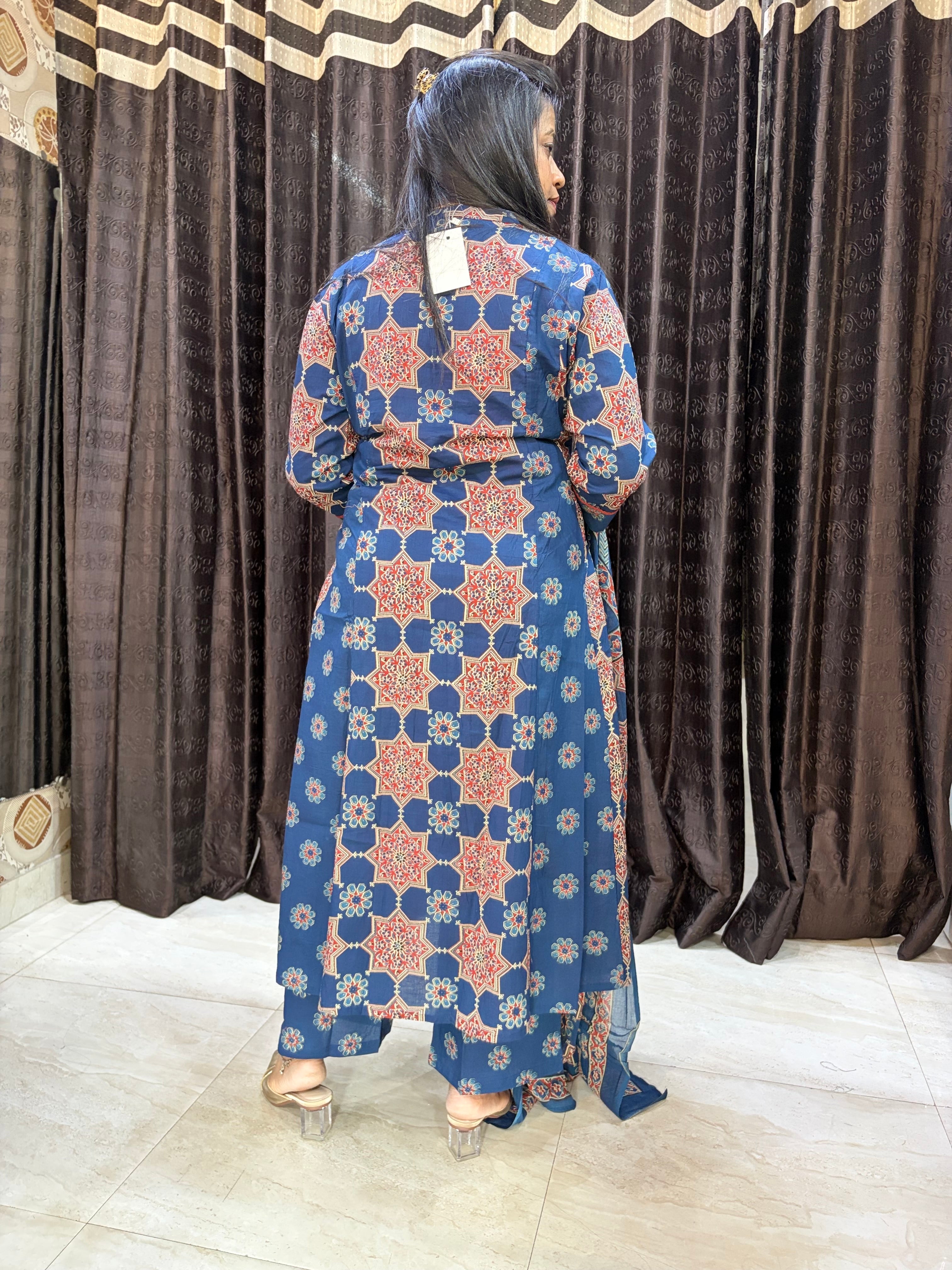 Blue Jaipuri Anarkali suit