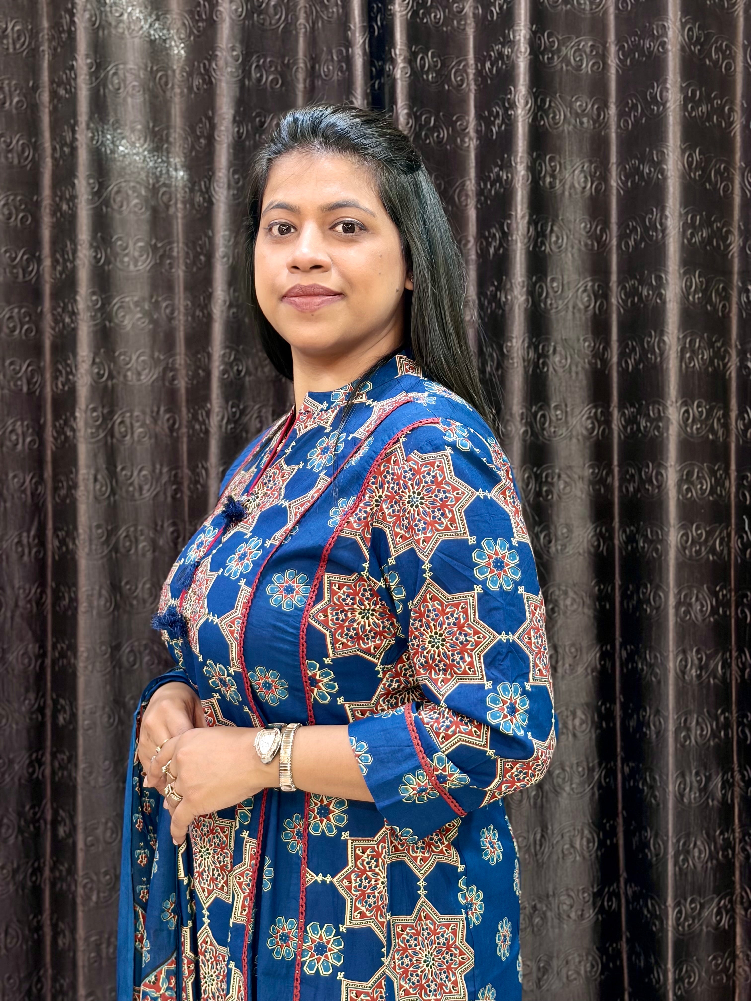 Blue Jaipuri Anarkali suit