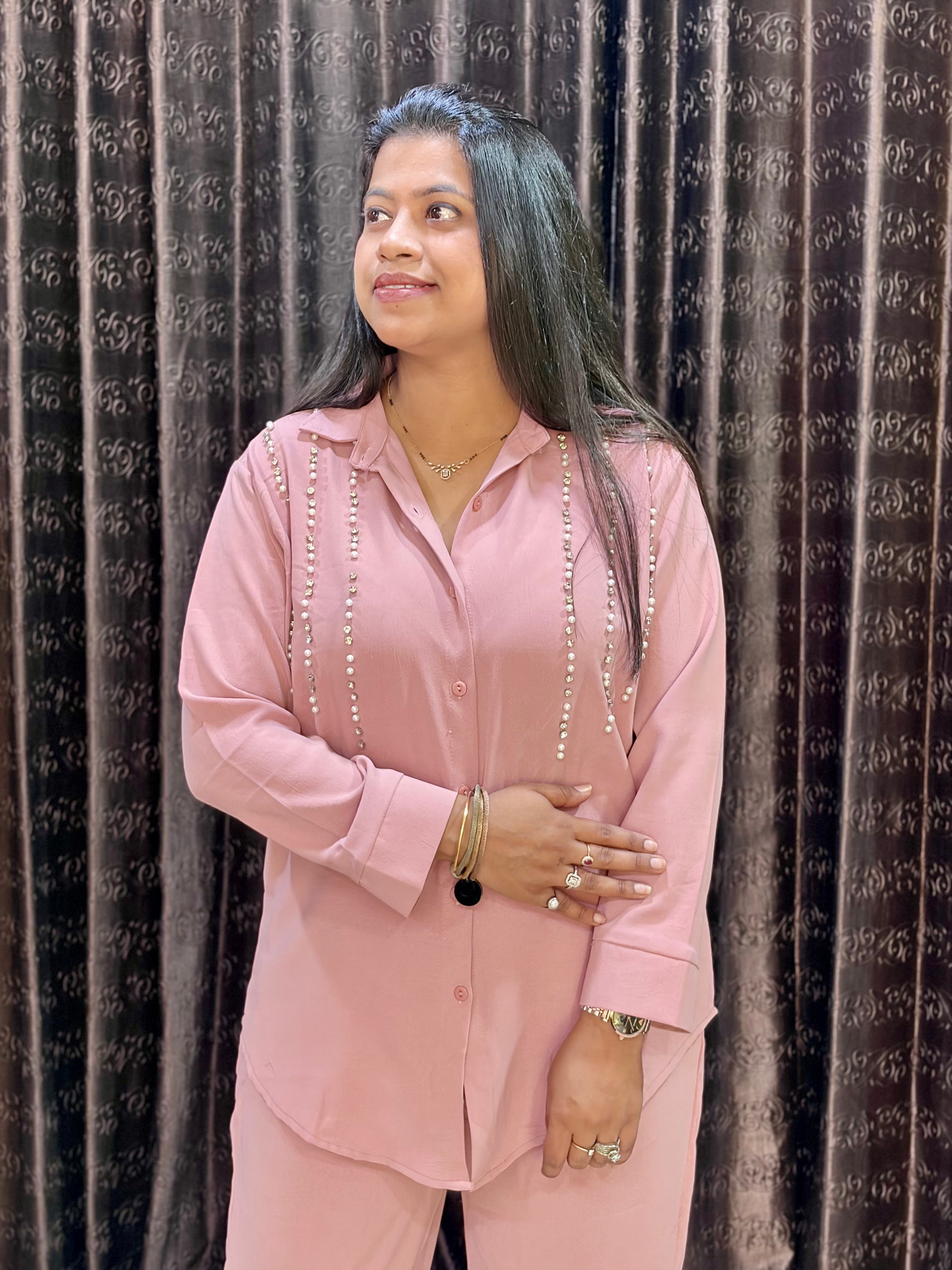 Pink Crepe cord set