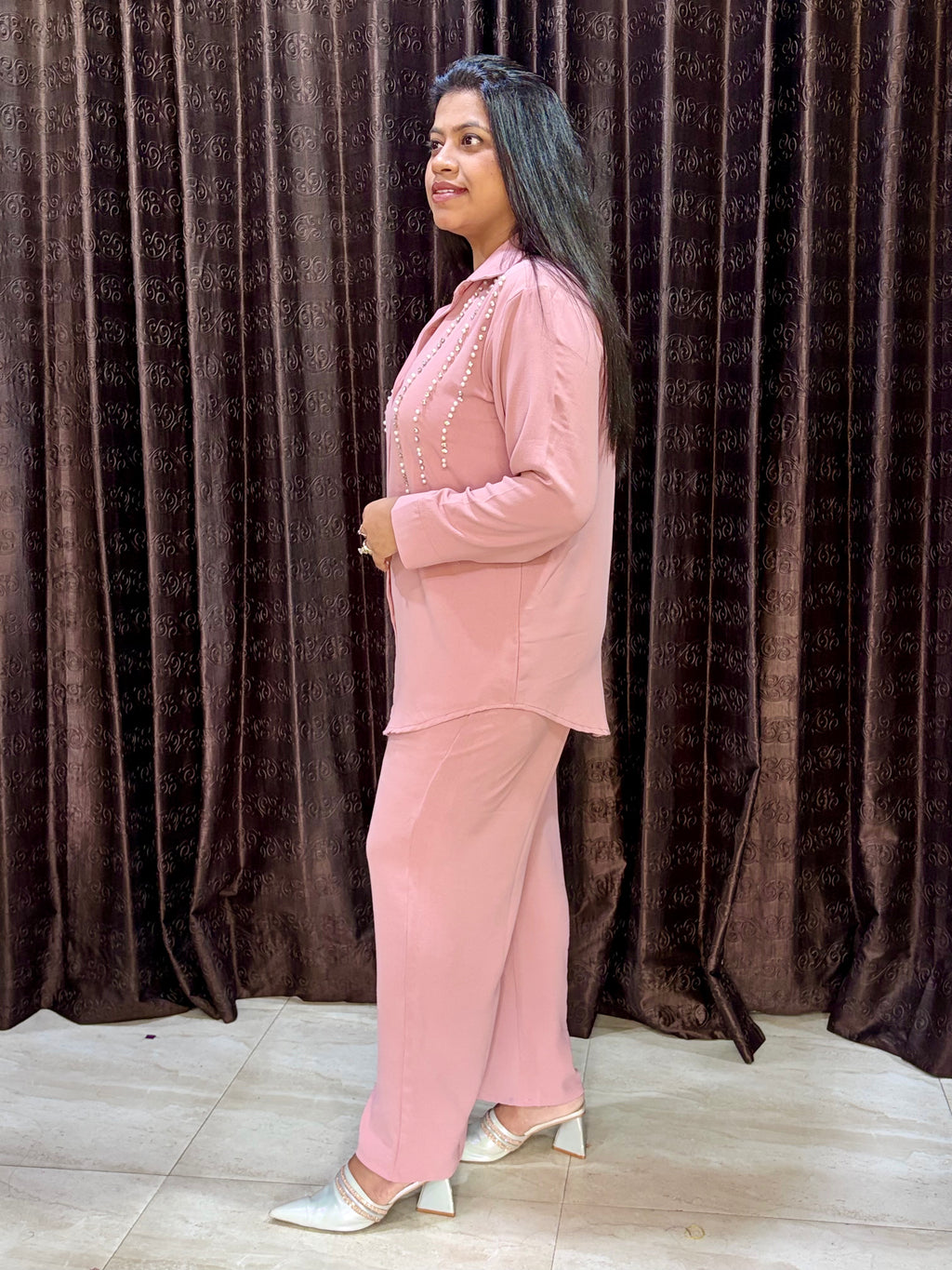 Pink Crepe cord set