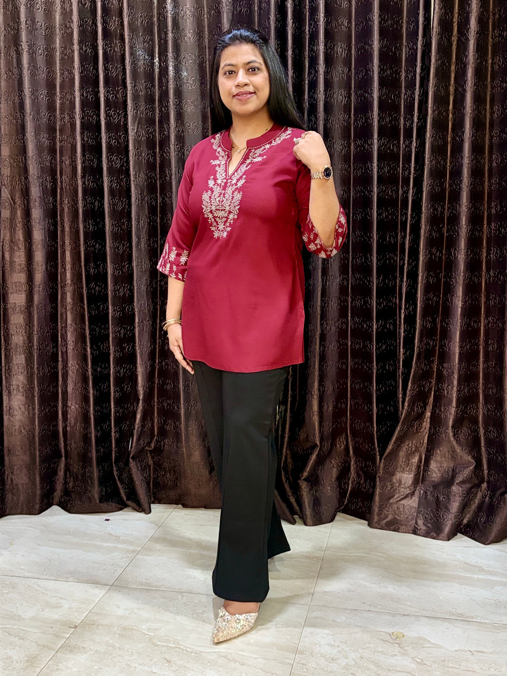 Maroon Short Kurti