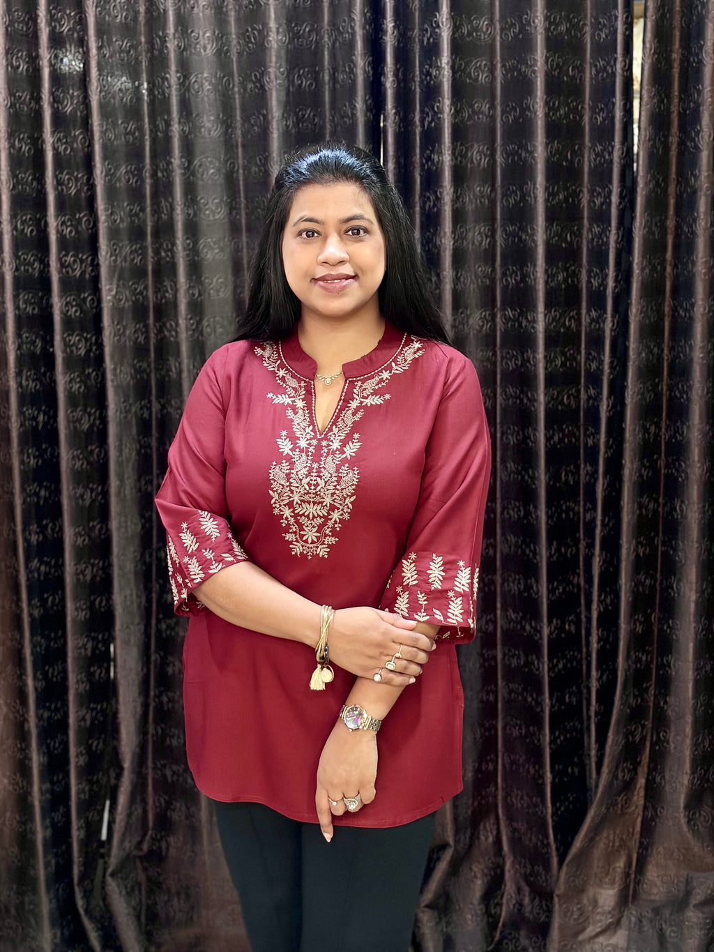 Maroon Short Kurti