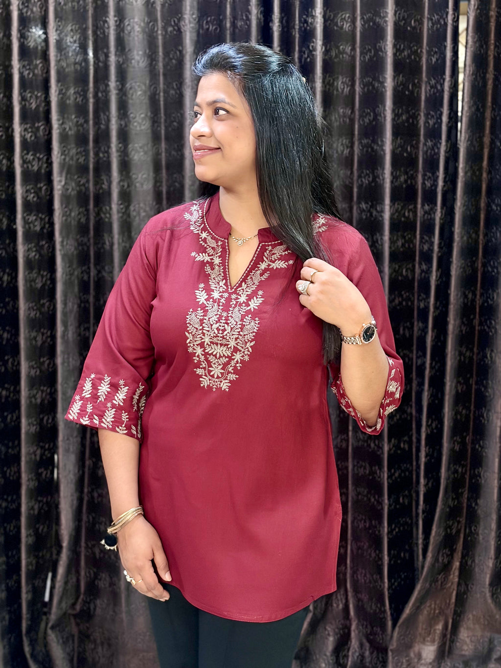 Maroon Short Kurti