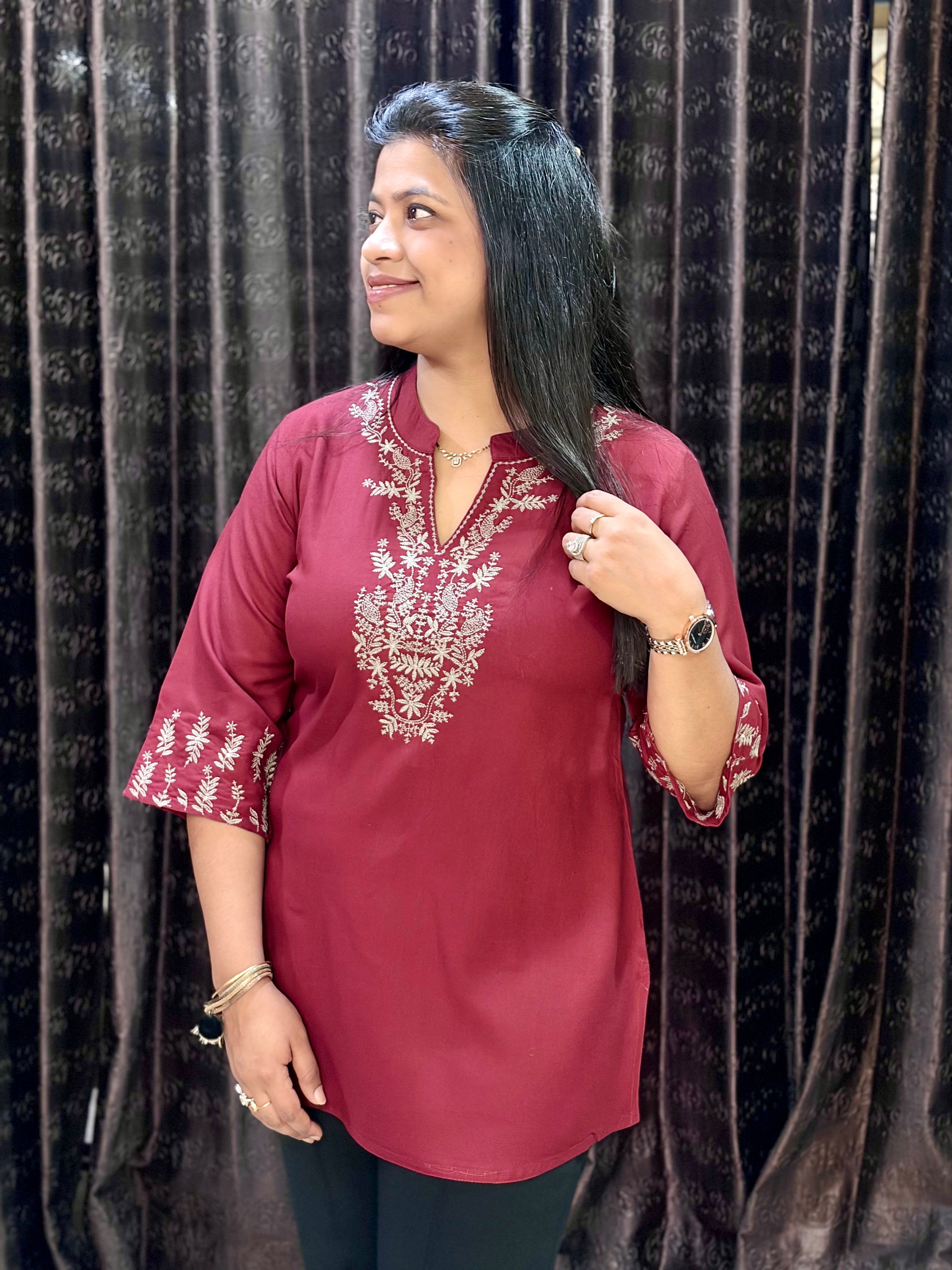 Maroon Short Kurti