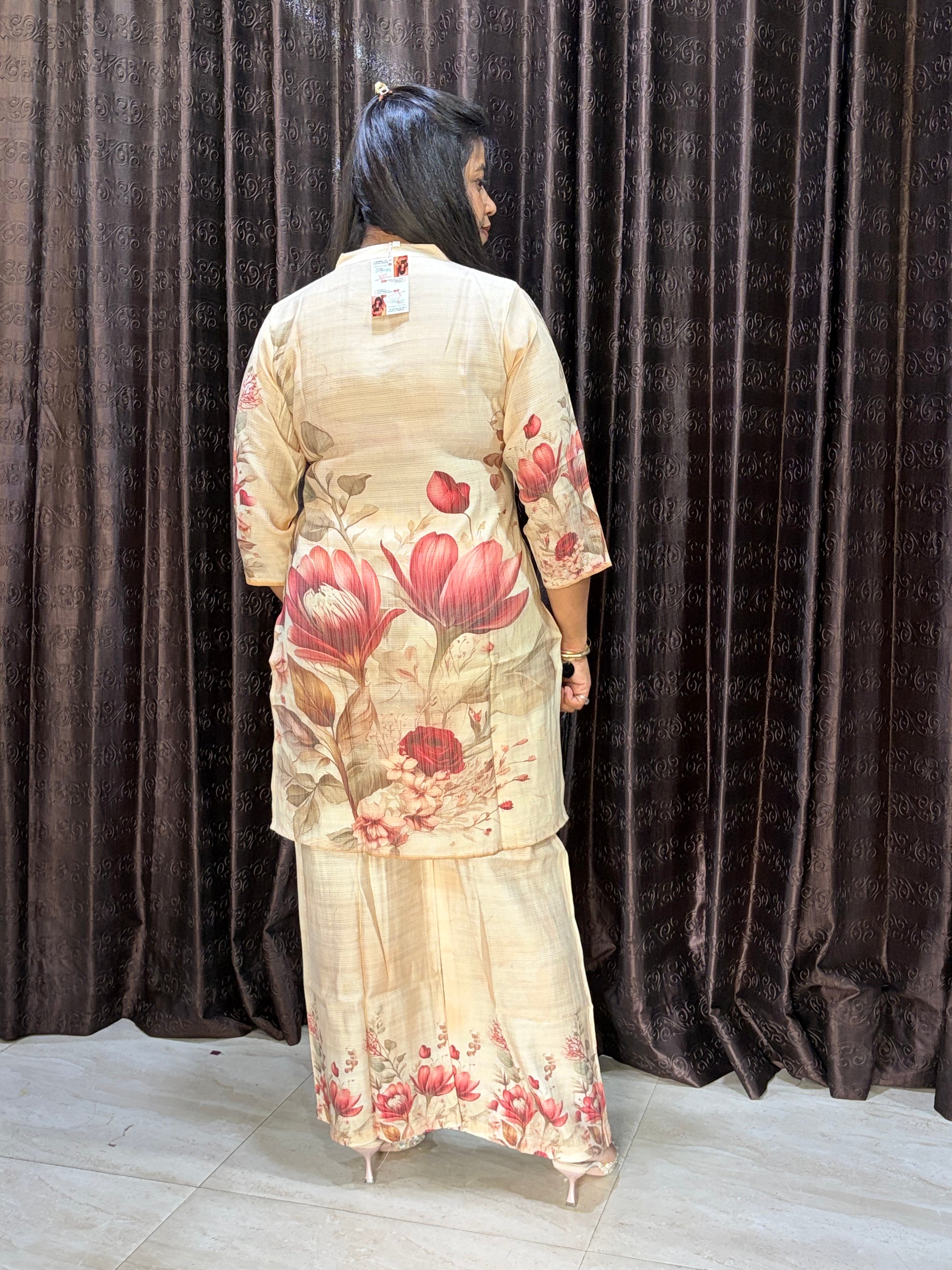 Pink floral cord set