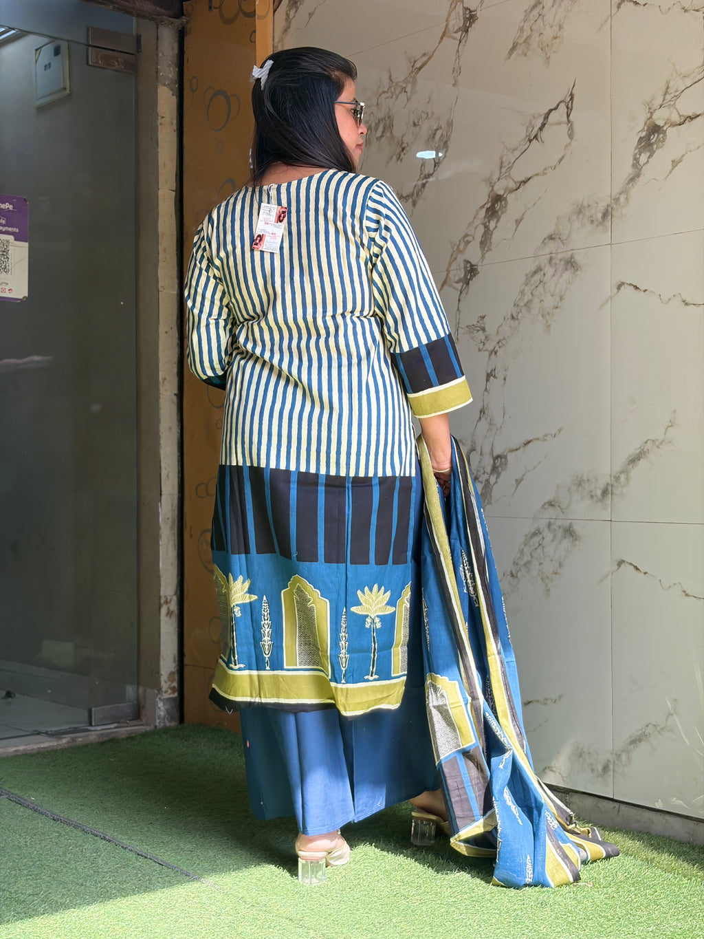 Blue Green Jaipuri suit