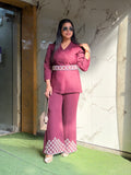 Wine Blazer Set