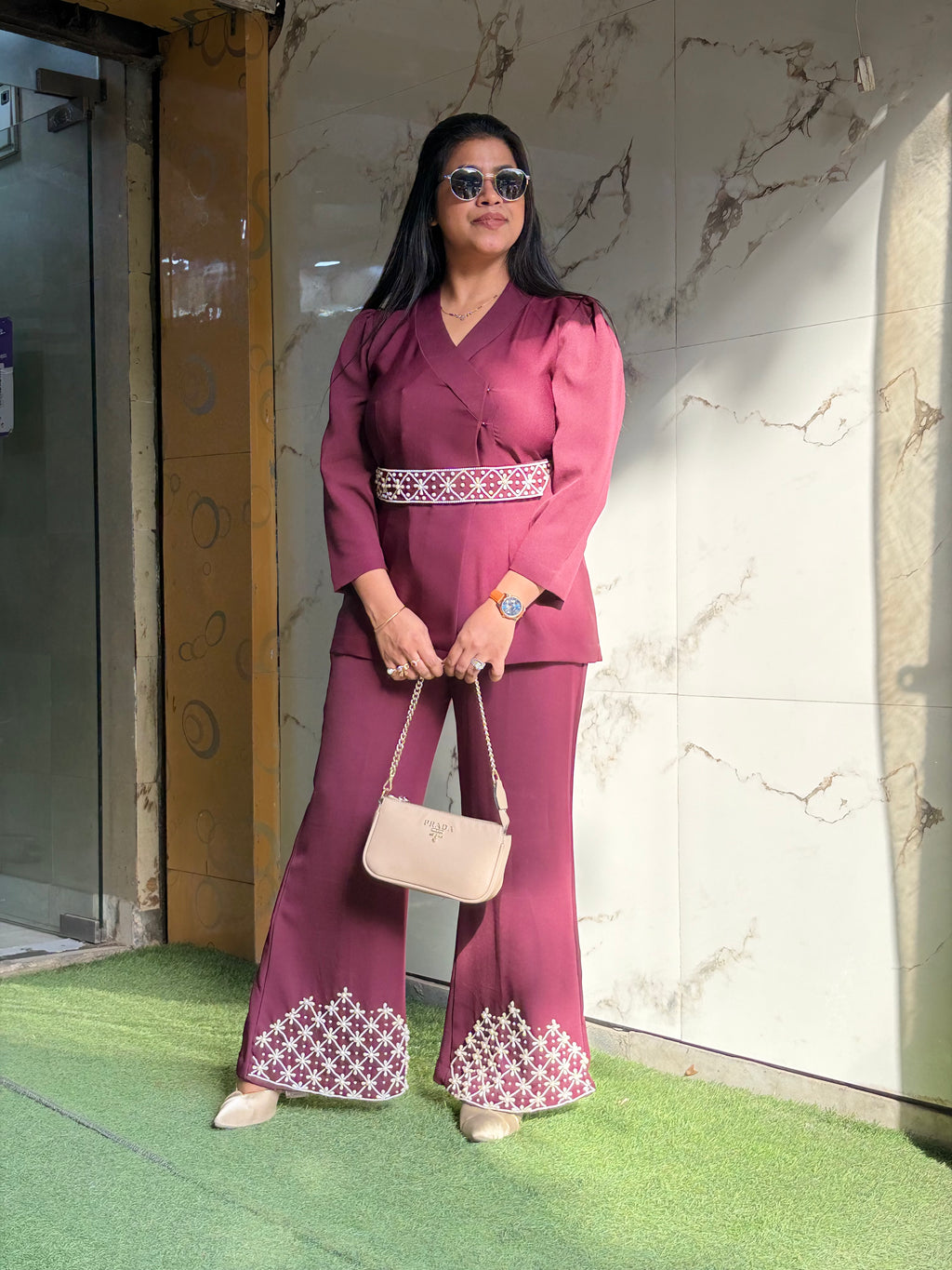Wine Blazer Set