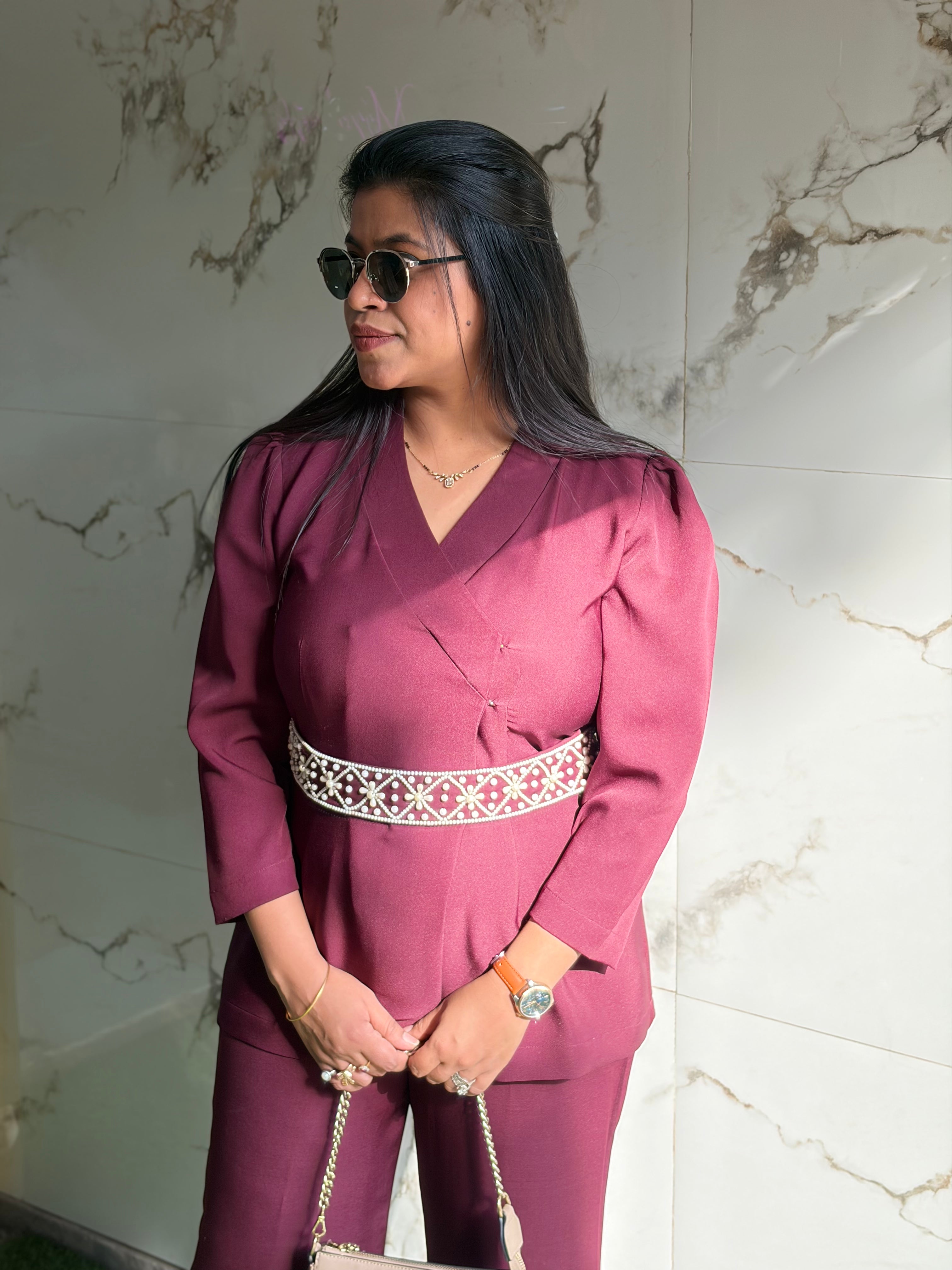 Wine Blazer Set